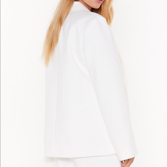 Nasty Gal Oversized Boyfriend White Blazer - Picture 4 of 6